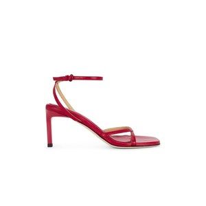 Like new Dear Frances Criss Heel in Red mid high heel ankle strap open toe